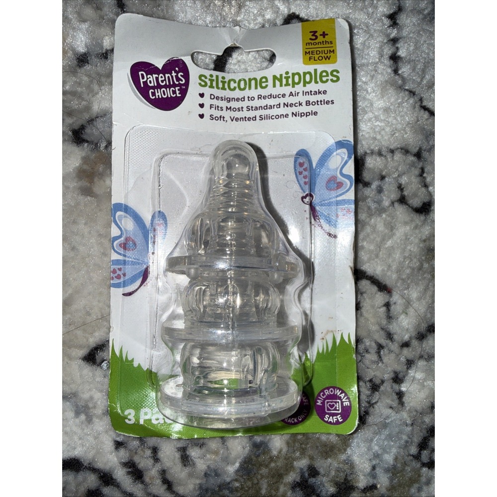 Parents Choice Silicone Nipples 3+ Months Medium Flow 3 PACK